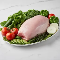 Lean Turkey Breast With Leafy Greens And Fresh Vegetables