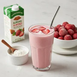 Shake With Unsweetened Almond Milk, Low-carb Protein Powder, And Frozen Strawberries