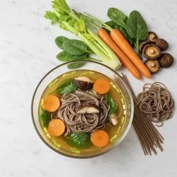 Vegetable Broth With Buckwheat Noodles
