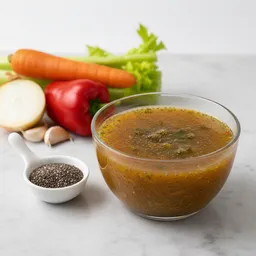 Vegetable Broth Thickened With Chia Seeds