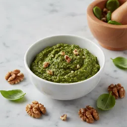 Walnut Basil Pesto (less Salt, Olive Oil)