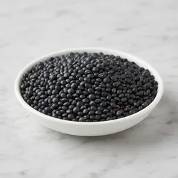 Unprocessed Black Lentils With Intact Seed Coat