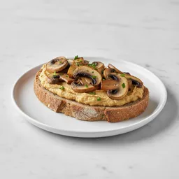 Whole Grain Bread With Chickpea Paste And Mushrooms