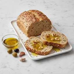 Whole Grain Bread With Garlic And Olive Oil, Lightly Toasted