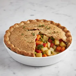 Baked Pie With Whole Grain Crust And Mixed Vegetables