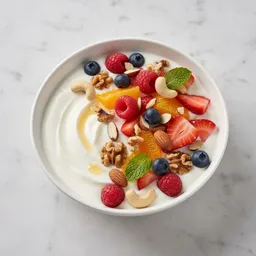 Natural Yogurt With Fresh Fruits And Nuts