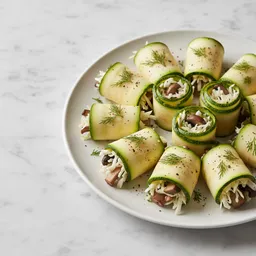 Zucchini Rolls With Cabbage And Mushrooms