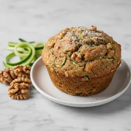 Whole Grain Zucchini Walnut Muffin (fruit-sweetened)