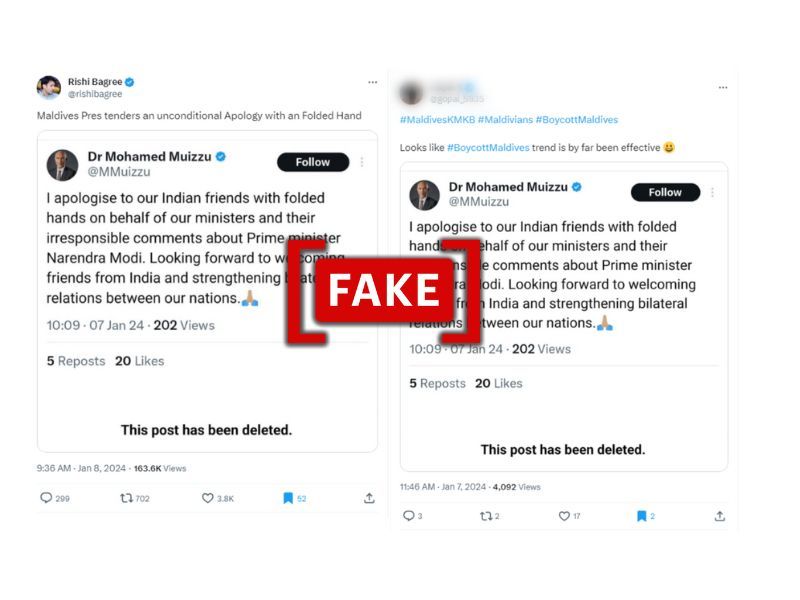Fact Check: Fake Screenshot Claims Maldives President Apologised To India For Ministers' Remarks