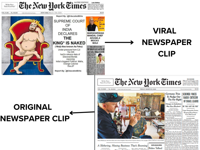 Fact Check: Viral Image Falsely Claims The New York Times Released Cartoon Mocking PM Modi