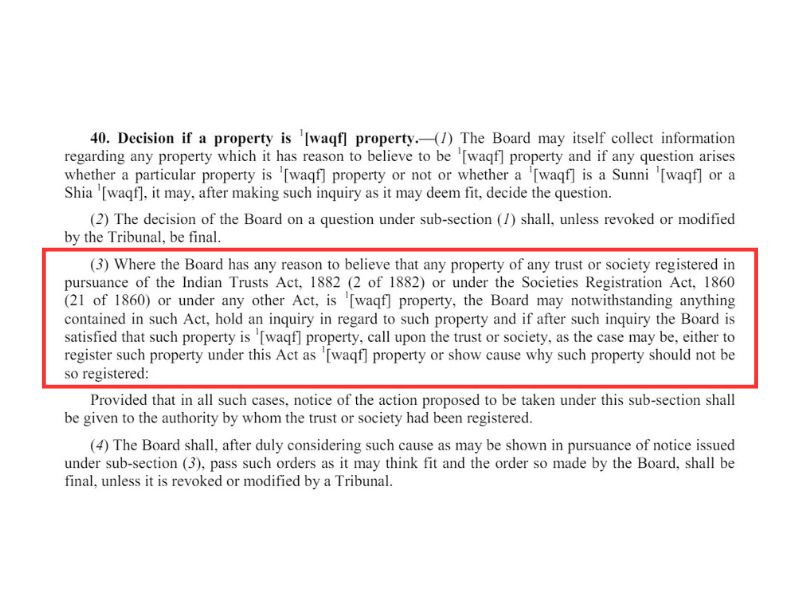 वक़्फ़ बोर्ड किसी भी निजी या सार्वजनिक संपत्ति पर नहीं कर सकता दावा या कब्ज़ा