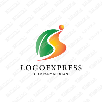 Logo S avec feuille et chemin vers l'avenir - croissance et moderne