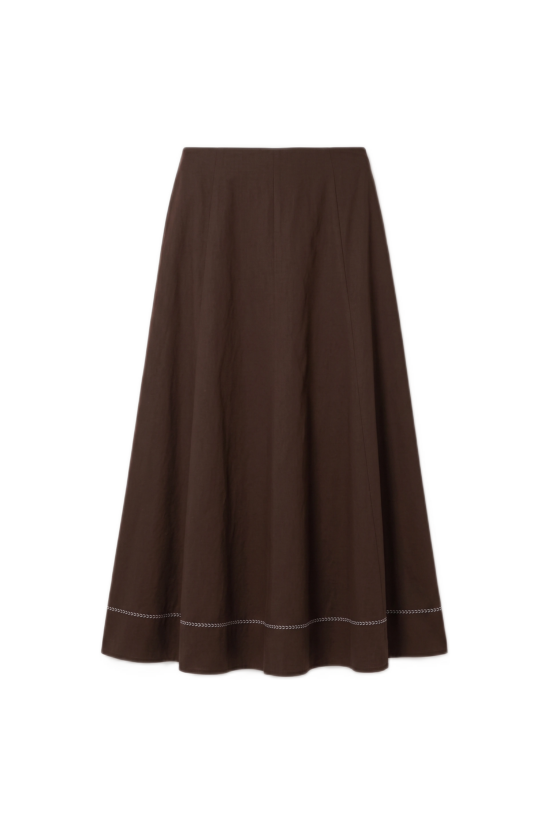 Lora Minimalist Basting-Stitch Cotton Maxi Skirt
