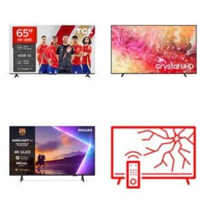 Palete de 5 Televisores Não Verificados
