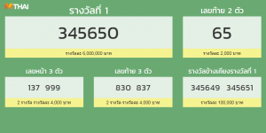 ตรวจหวย 1 มีนาคม 2562