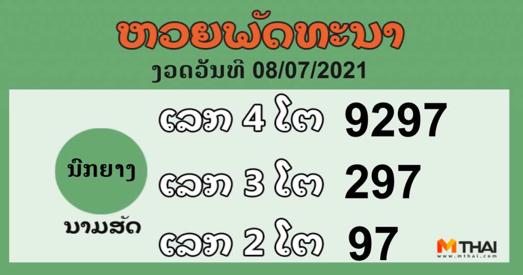 หวยลาว งวดวันที่ 8 กรกฎาคม 2564