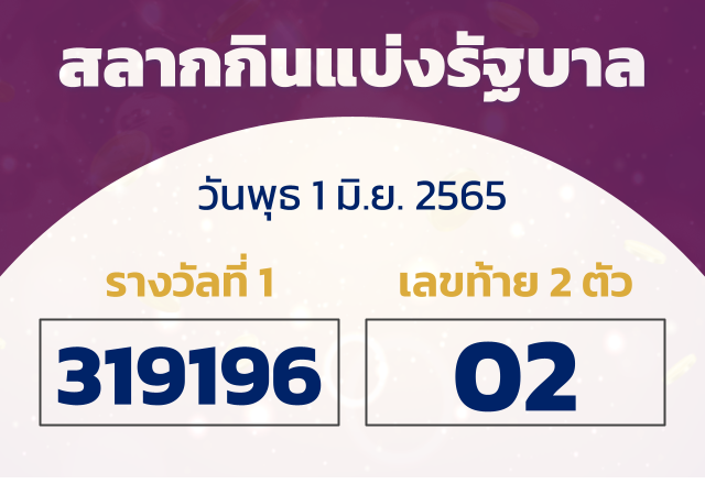 ตรวจสลากกินแบ่งรัฐบาล งวด 1 มิถุนายน 2565