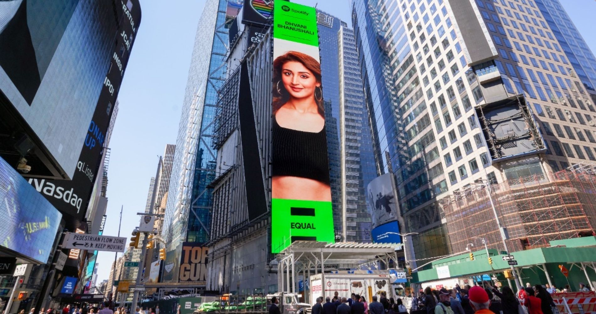 Dhvani Bhanushali features on the Times Square Billboard!