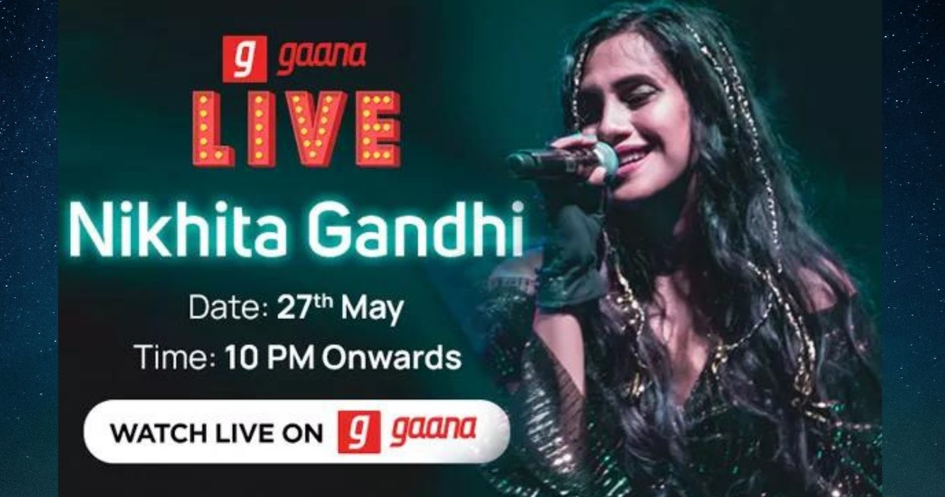 Nikhita Gandhi is all set to be feature on an exclusive Gaana Live show