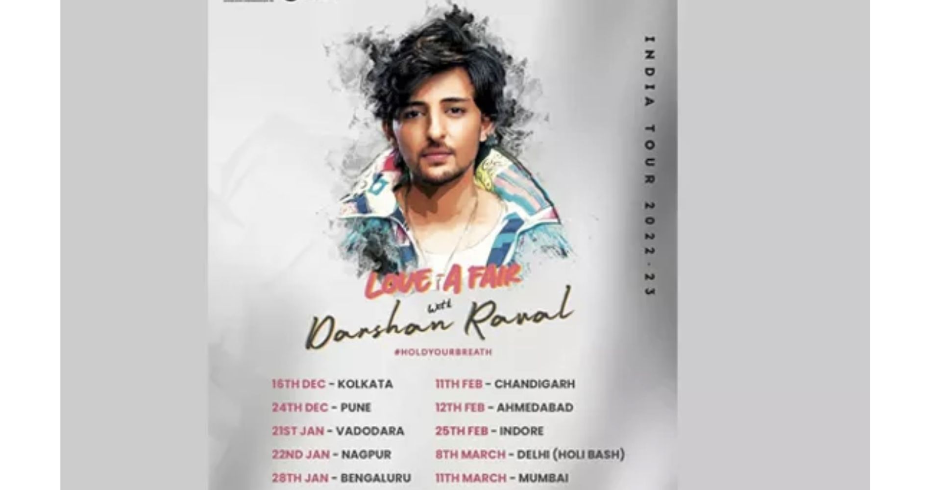 Bollywood singing sensation Darshan Raval has announced his ten-city tour