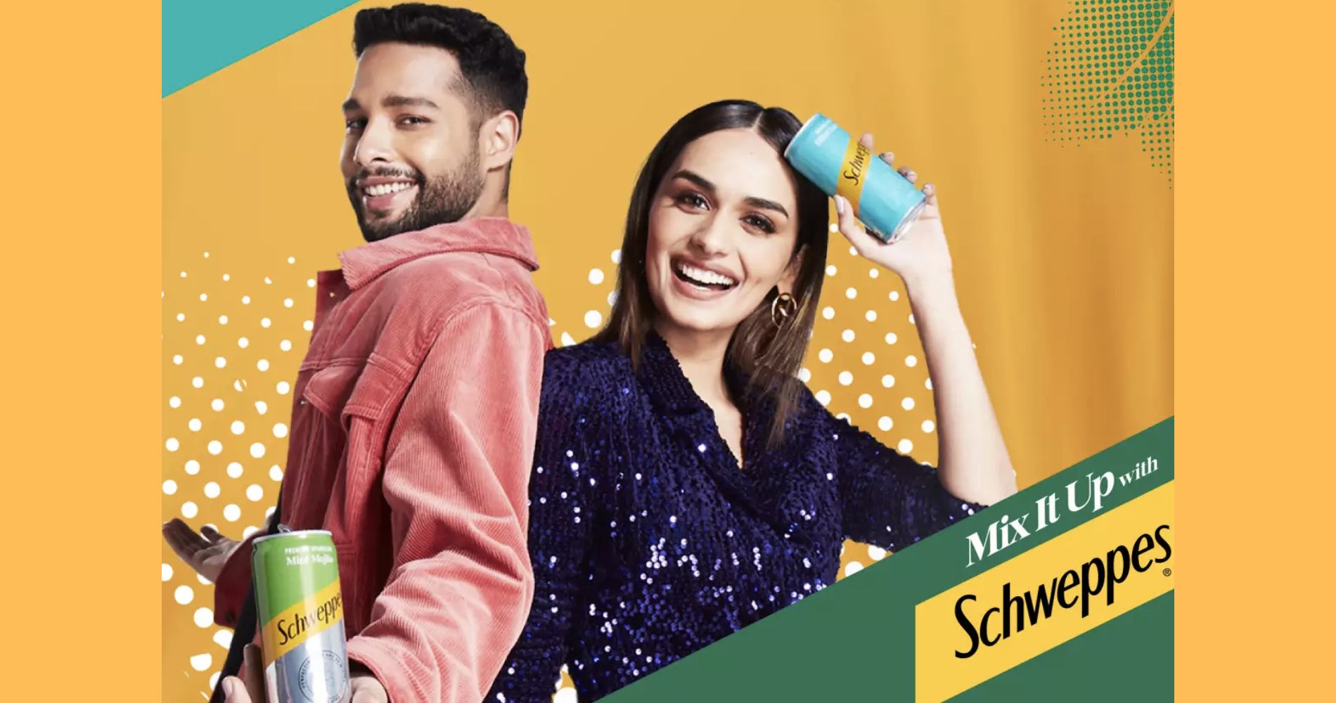 Manushi Chhillar is the new face of Schweppes along with Siddhanth Chaturvedi!