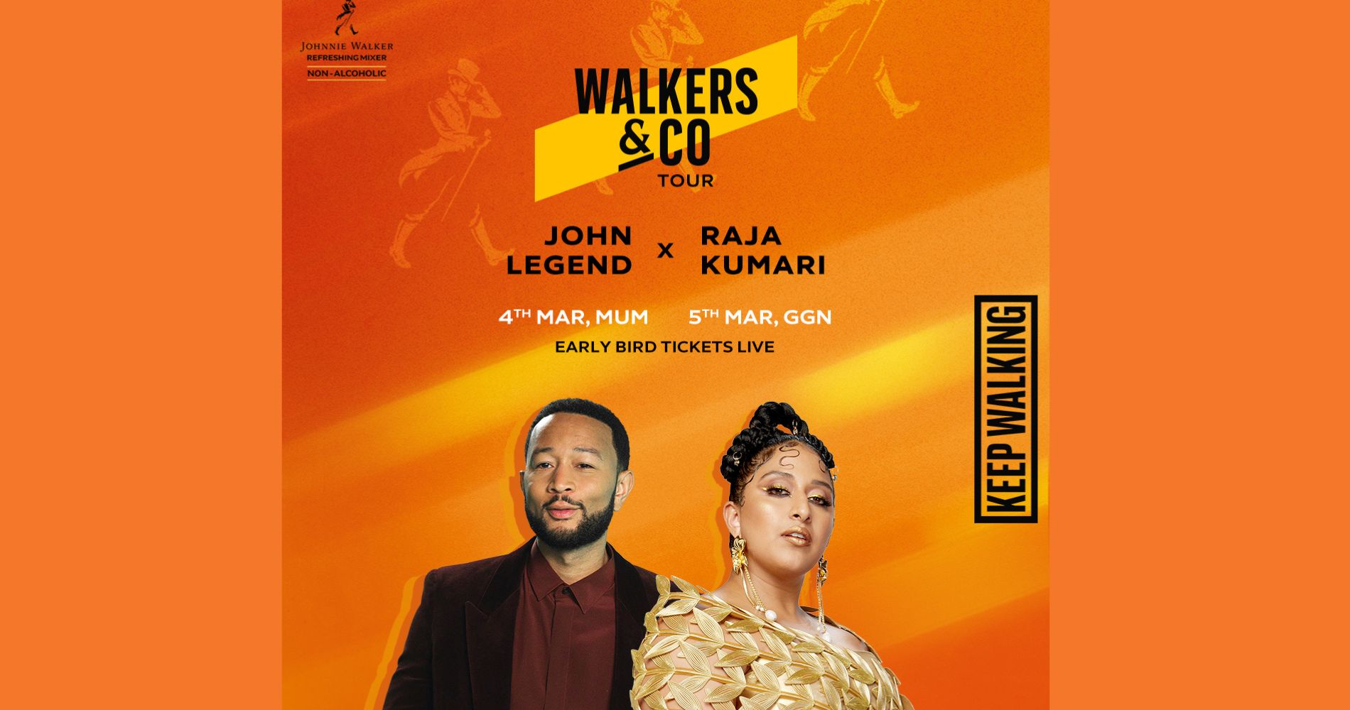 Walkers & Co. Tour announces a legendary, never-experienced-before music concert with John Legend and Raja Kumari