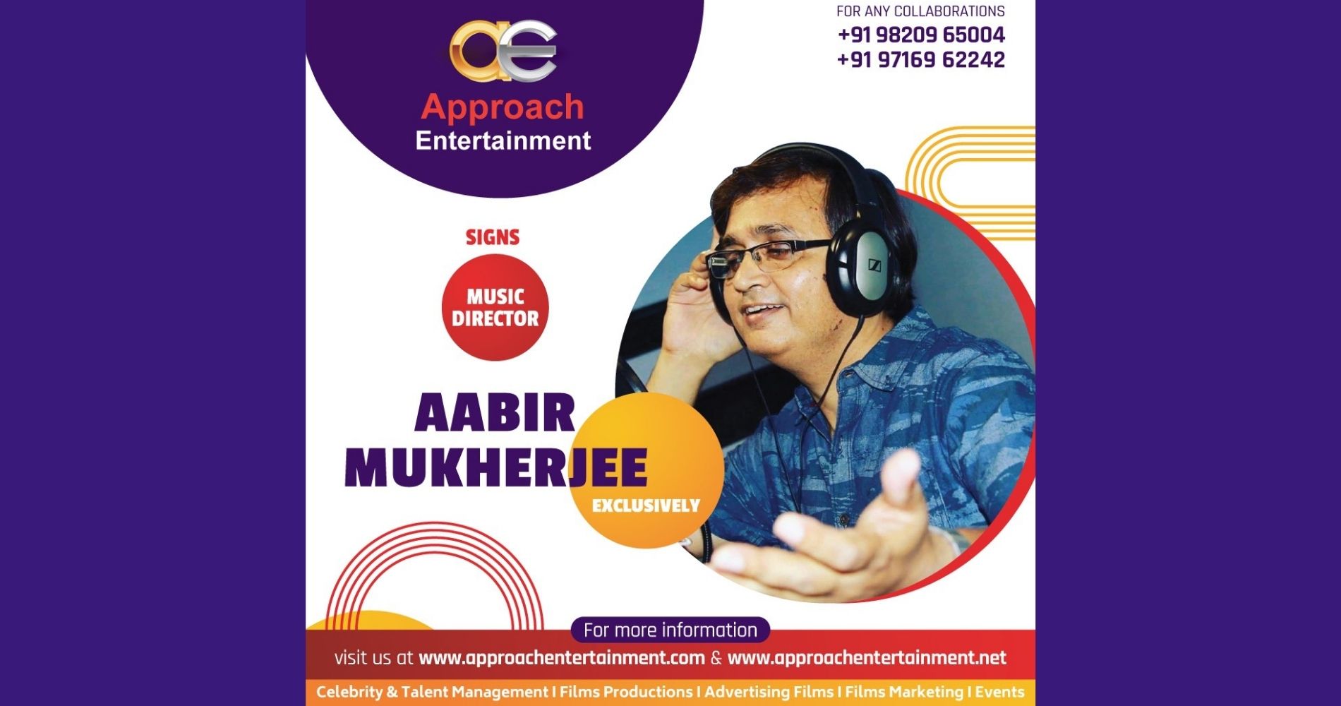 Approach Entertainment Welcomes Music Director Aabir Mukherjee to Its Exclusive Artist Roster!