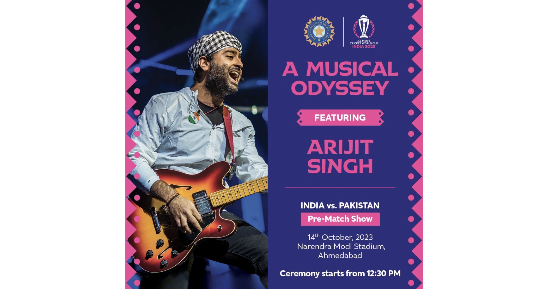 Arijit Singh To perform Live At Ahmedabad's Modi Stadium Ahead Of The India-Pakistan ICC World Cup Match