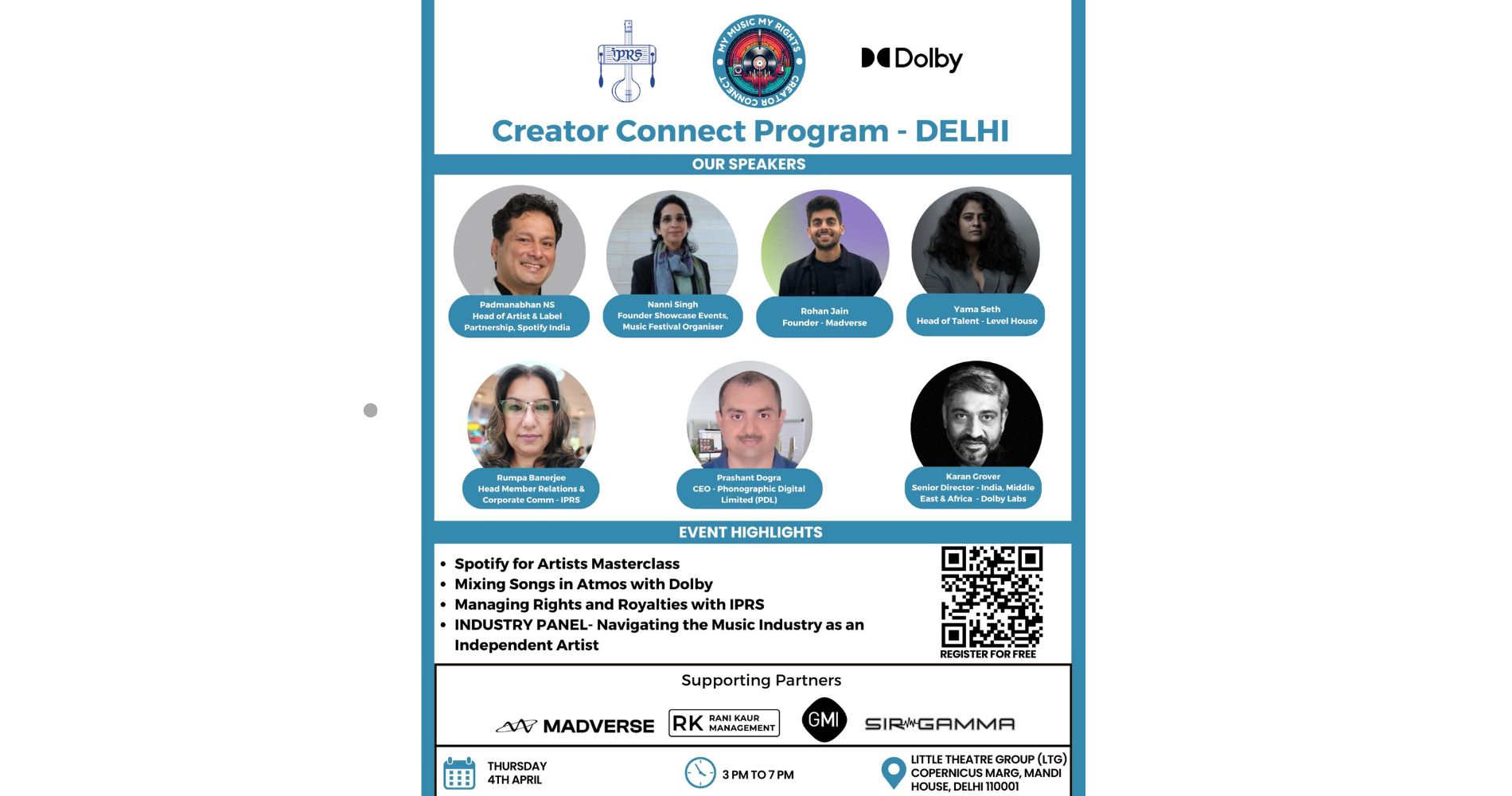 IPRS And Dolby Collaborate For "My Music My Rights" Workshop