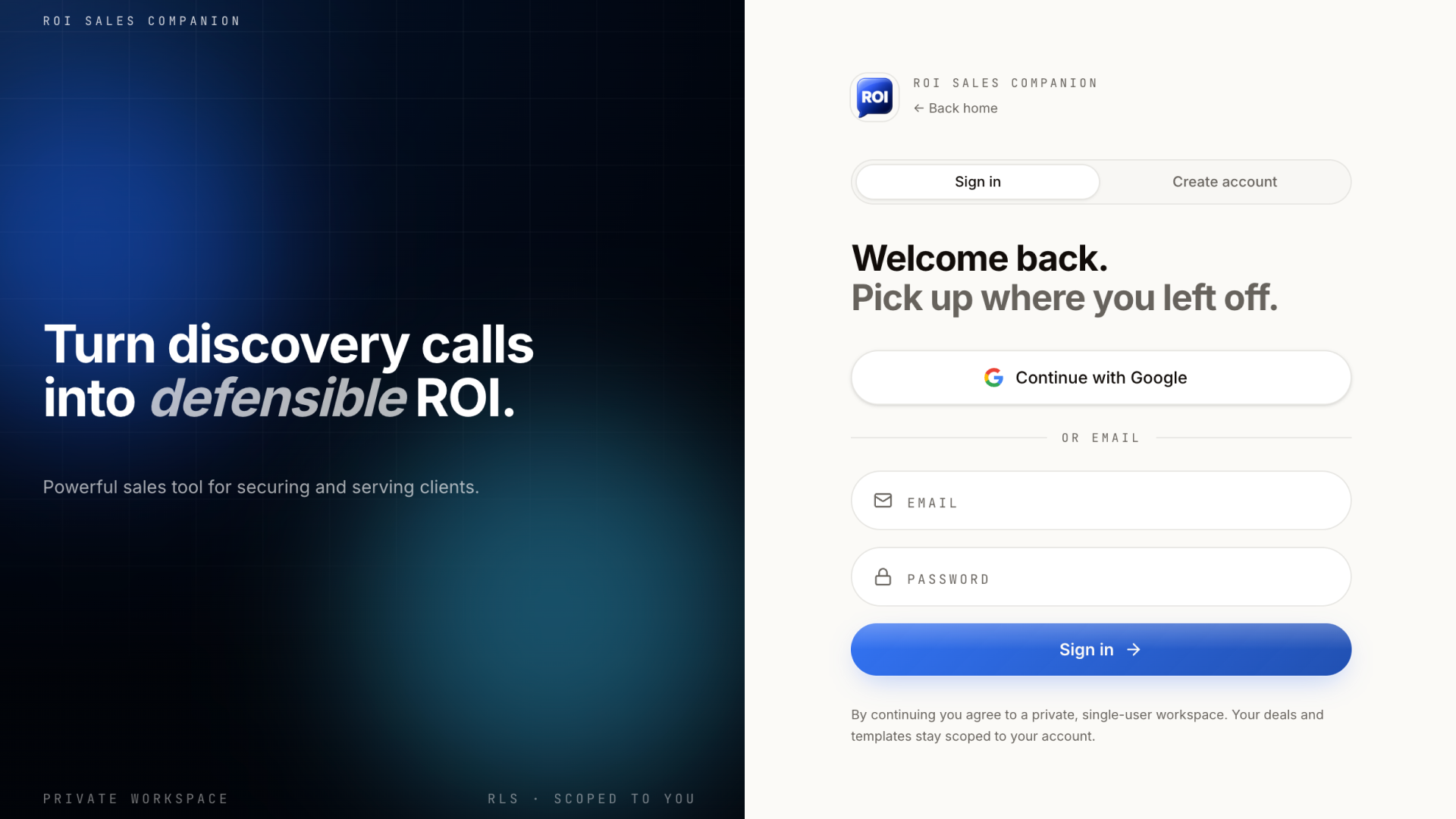 Sales ROI Calculator Template — internal tools template preview