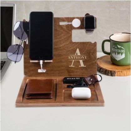 Personalized Wooden Docking Station