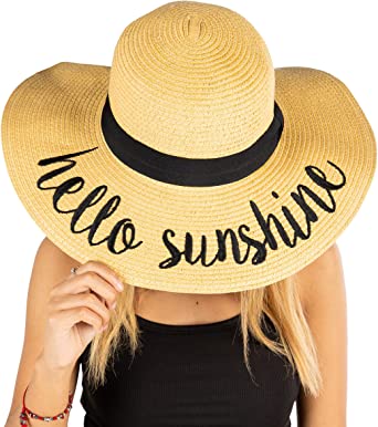 Lanzom Womens Wide Brim Straw Hat
