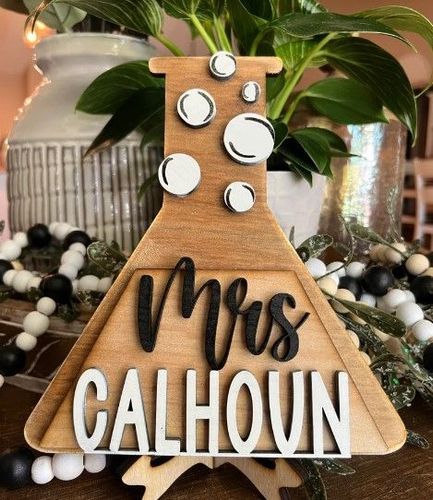 3D Name Beaker Sign