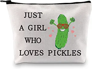 NBIAN Pickle Gifts for Pickle Lovers, Pickle Gifts For Women, Pickle Makeup  Bag, birthday gift for girl best friend classmate sister, Just A Girl Who
