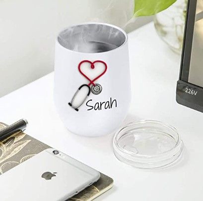 Personalized Stethoscope Wine Tumbler