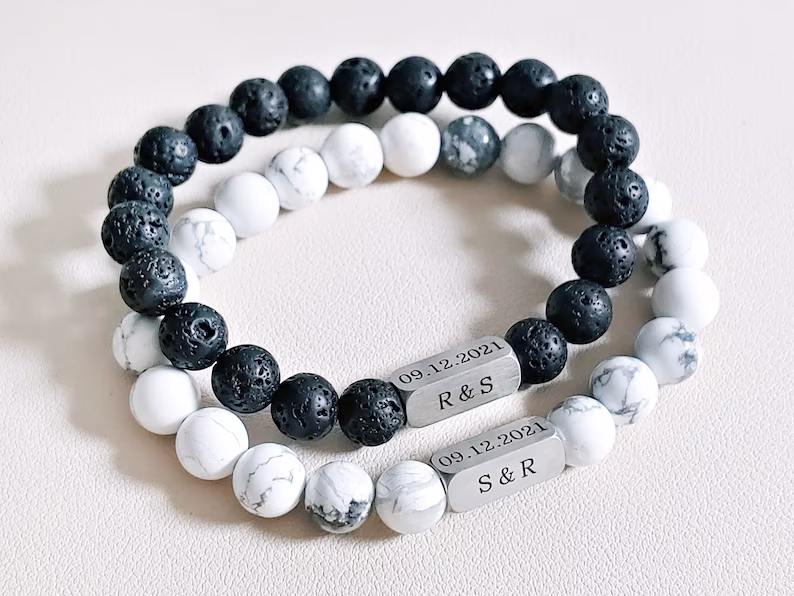 Custom Crystal Couple Bracelets