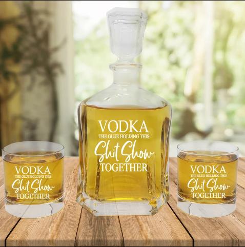 Decanter Whiskey Glasses Set