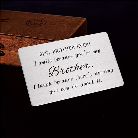 To My Brother Gifts Brother Engraved Wallet Card Brother Gift from Sister  Brother Christmas Birthday Gifts for Big Brother Little Brother Step  Brother