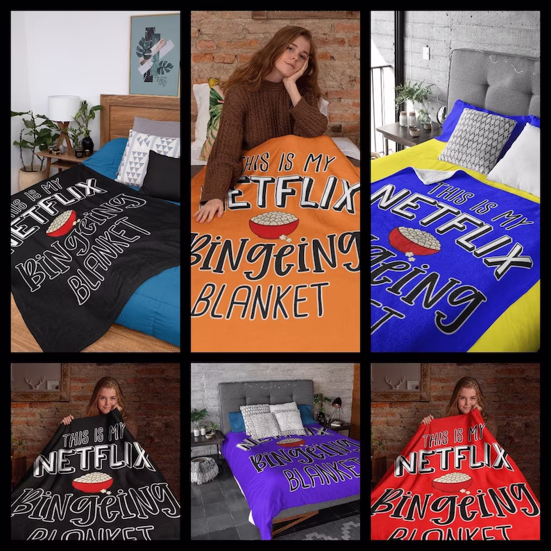 Soft fleece Netflix blanket
