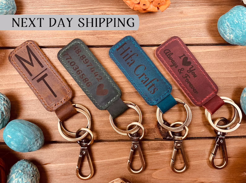 Personalized Leather Keychain
