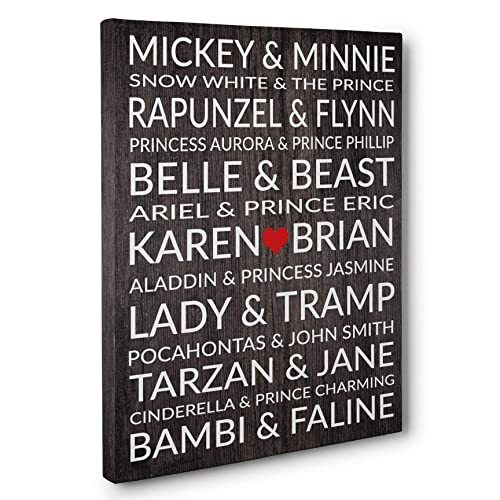 Personalized Wedding Gift, Famous Disney Quotes Poster, Mickey and Minnie  Gift, Disney Wedding, Gift for Couple 