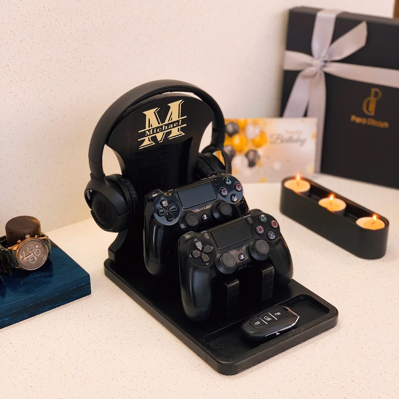 Personalized Wood Controller Stand