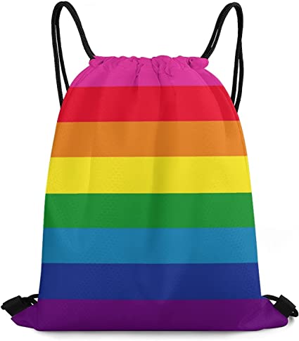 Pride Rainbow Drawstring Bag