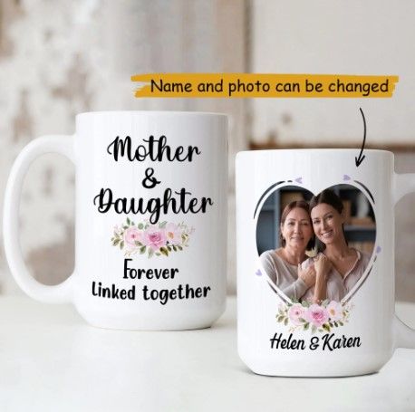 Mother And Daughter Forever Linked Together - Personalized Tumbler Cup -  Gift For Mom