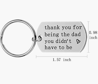 Step Dad Gift Fathers Day Keychain, Thank You for Being the Dad