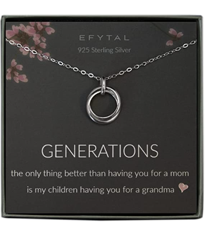 925 Sterling Silver 2 Thick Interlocking Circles Necklace