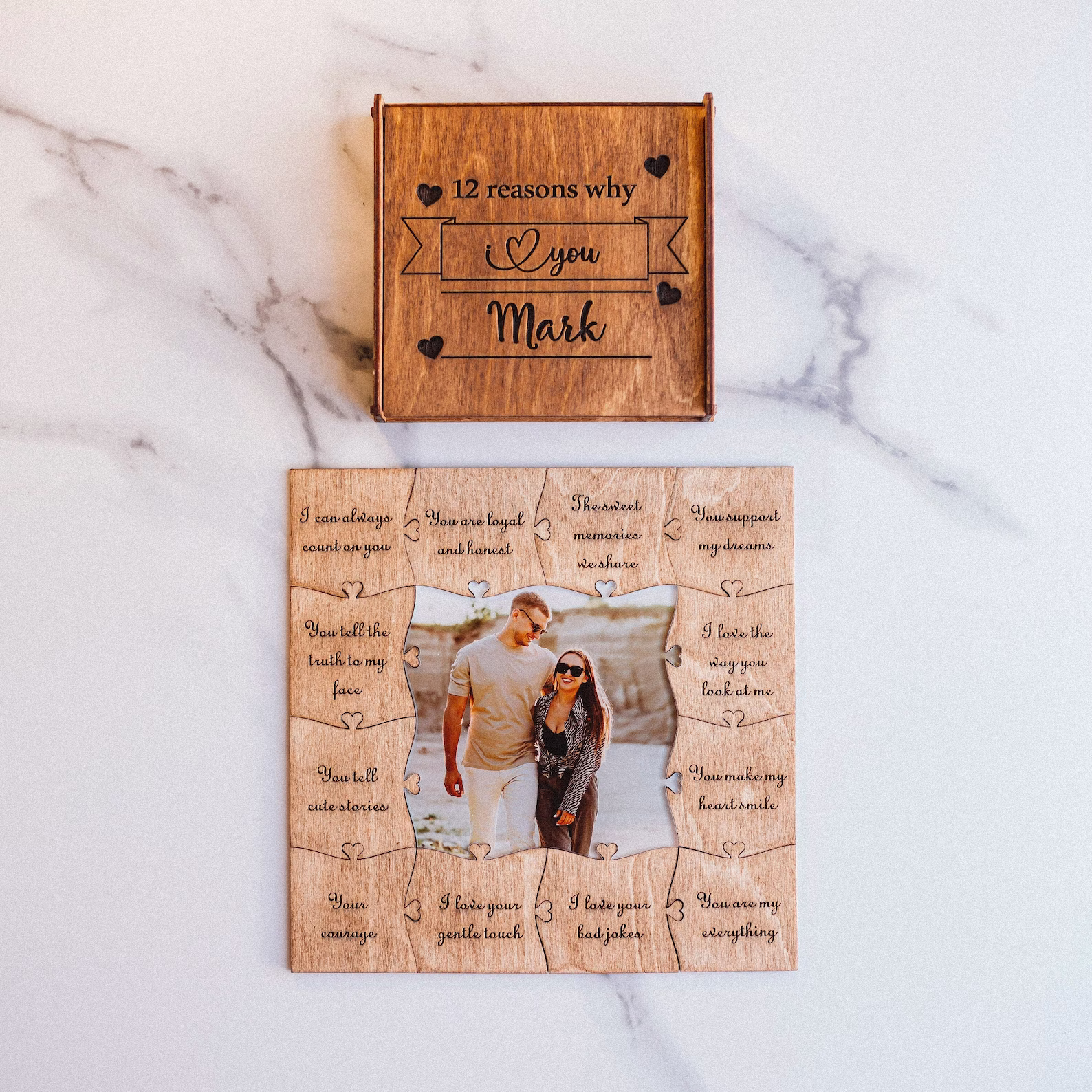 Wooden Box and Puzzle