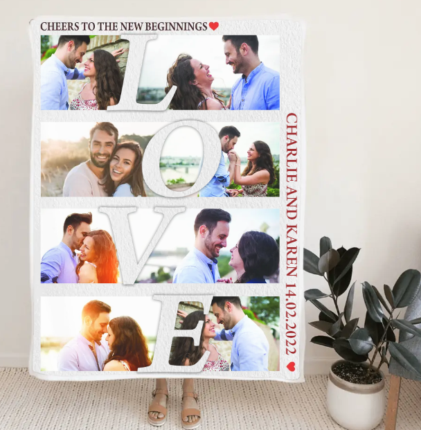 Personalized Cheers To The New Beginning Anniversary Blanket