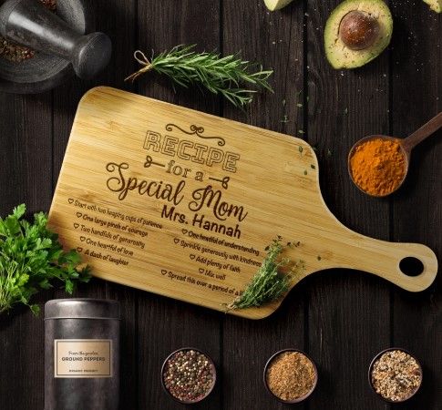 Recipe for a Special Mom Wood Cutting Board