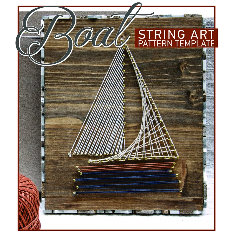 Boat String Art Template